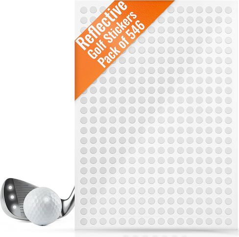 LiteMark White Reflective 0.25 Inch Dot Stickers | Weatherproof Golf Ball Decals for Enhanced High Speed Camera Detection and Simulators - Pack of 546 in Kuwait