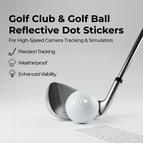 LiteMark White Reflective 0.25 Inch Dot Stickers | Weatherproof Golf Ball Decals for Enhanced High Speed Camera Detection and Simulators - Pack of 546 in Kuwait