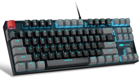 MageGee Mechanical Gaming Keyboard with Blue Switch, Compact 87 Keys Wired Computer Keyboard for Windows Laptop PC Gamer, LED Ice Blue Backlit, White in Kuwait