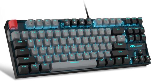 MageGee Mechanical Gaming Keyboard with Blue Switch, Compact 87 Keys Wired Computer Keyboard for Windows Laptop PC Gamer, LED Ice Blue Backlit, White in Kuwait