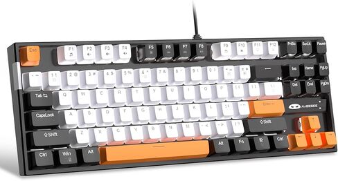 MageGee Mechanical Gaming Keyboard with Blue Switch, Compact 87 Keys Wired Computer Keyboard for Windows Laptop PC Gamer, LED Ice Blue Backlit, White in Kuwait