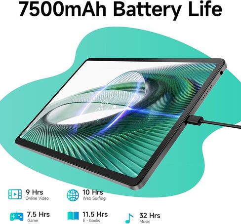 DigiLand Android Tablet, Android 14 Tablets with Octa-Core CPU, 11" FHD Tablet with 14GB RAM+128GB ROM, 7500mAh Battery, 5MP+13MP Camera, WiFi 5 & BT 5.0 - Gray in Kuwait