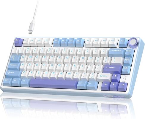 RK ROYAL KLUDGE R75 Wired Mechanical Gaming Keyboard, 75% Hot-Swap Mechanical Keyboard Volume Knob, Soft Pre-lubed Tactile Brown Switch in Kuwait