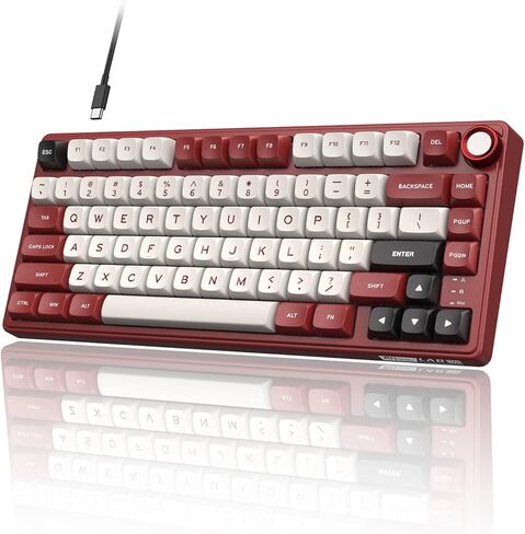 RK ROYAL KLUDGE R75 Wired Mechanical Gaming Keyboard, 75% Hot-Swap Mechanical Keyboard Volume Knob, Soft Pre-lubed Tactile Brown Switch in Kuwait