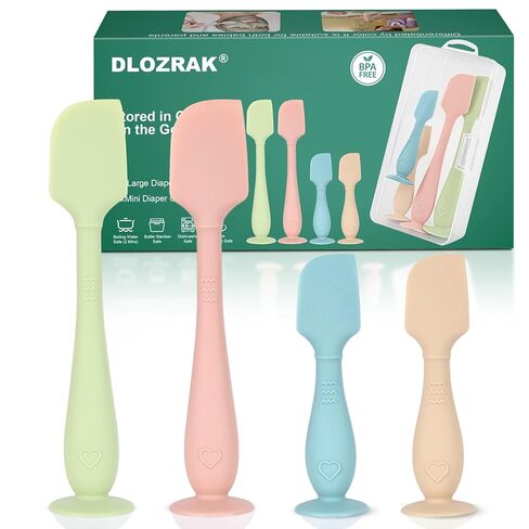 4-Pack Baby Diaper Cream Spatula with a Travel Storage Box, Soft Butt Spatula Baby, Diaper Spatula, Butt Paste Spatula in Saudi Arabia
