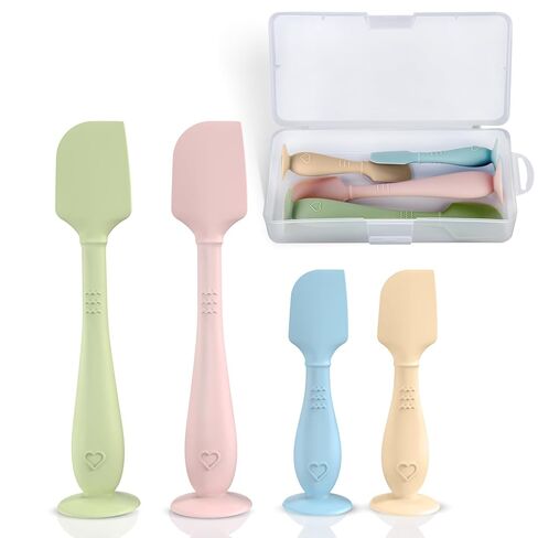 4-Pack Baby Diaper Cream Spatula with a Travel Storage Box, Soft Butt Spatula Baby, Diaper Spatula, Butt Paste Spatula in Saudi Arabia