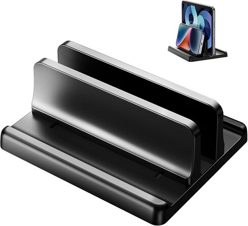 3-Slot Vertical Laptop Stand Holder,Adjustable ABS Plastic Desktop Notebook Dock,Vertical Laptop Stand Space-Saving for All MacBook/Surface/Samsung/HP/Dell/Chrome Book in Saudi Arabia