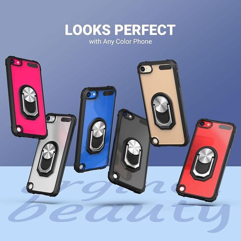 ULAK متوافق مع حافظة iPod Touch الجيل السابع مع واقي الشاشة، غطاء خلفي شفاف مع مسند مدمج، حافظة صلبة شديدة التحمل لجهاز Apple iPod Touch الجيل السابع/السادس/الخامس، أزرق in Kuwait