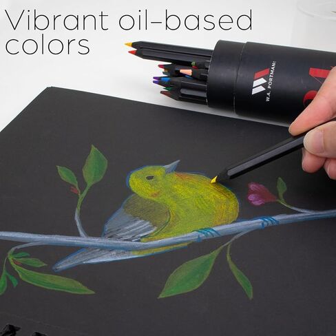 WA Portman 24-Piece Color Pencil Set - 24 Pack Coloring Pencils for Adults and Kids - Premium Oil Based Colored Pencils for Adult Coloring Books with Sharpener - Color Pencils for Kids in Kuwait