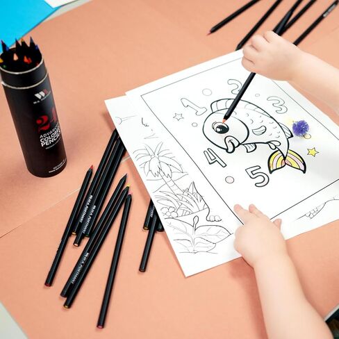 WA Portman 24-Piece Color Pencil Set - 24 Pack Coloring Pencils for Adults and Kids - Premium Oil Based Colored Pencils for Adult Coloring Books with Sharpener - Color Pencils for Kids in Kuwait