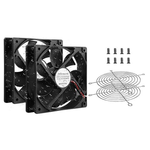 24V DC 120mm 2-Pack Cooling Fan 120x120x25mm 1600RPM Ventilating Fan with 2-Pin XH2.54 Connector for Electronics & RV Refrigerator Cooling in Kuwait