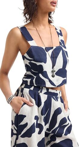 Vitamin A Women's Swimwear Tallows EcoLinen Crop Top Swimsuit Cover Up in Kuwait