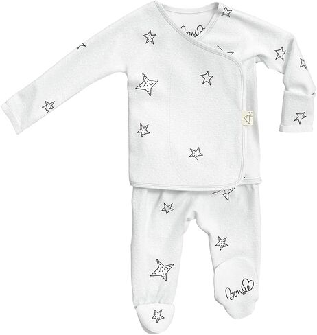 Bonsie Skin to Skin Babywear Footie - بدلة ذات قدم أبيض للأطفال - النجوم in Kuwait