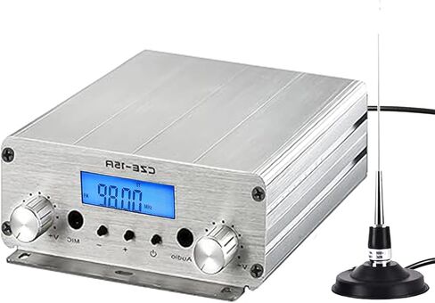 جهاز إرسال 15W FM ، جهاز إرسال البث FM طويل المدى للكنائس والسيارات ومراكز التسوق وقاعات المحاضرات ومحطات الراديو الخاصة مع مقبس MIC 3.5 مم (15W) in Kuwait