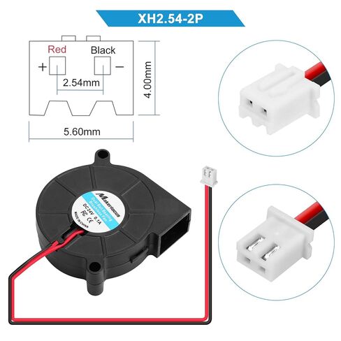 MakerFocus 4pcs 50mm 5015 Blower Fan 24V 3D Printer Fan Turbine Turbo Blower Dual Ball Bearings Brushless Quiet 50x50x15 Fan for 3D Printer and Other Small Appliances Series Repair Replacement in Kuwait