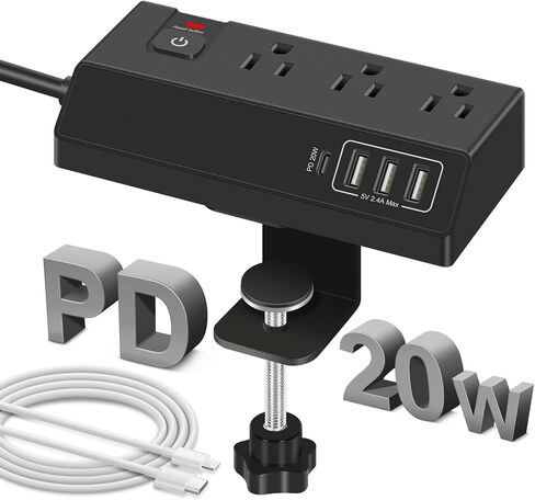 10-OTELT POWER STRIP TOWER | موسع منفذ | سلك التمديد قابل للسحب مع 4 منافذ USB | واقي توصيل متعدد المكونات لأجهزة متعددة ، والهاتف الخلوي ، وملحقات الكمبيوتر | مكتب ، منظم مكتب in Kuwait