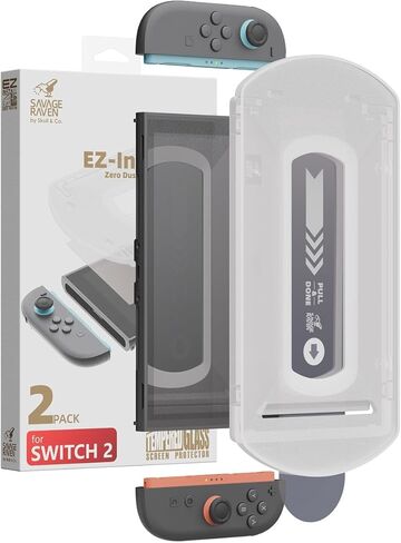 by Skull & Co. High Transparency High Sensitivity Tempered Glass Screen Protector For Nintedo Switch 2 with EZ-Install KIT - HD Clarity (2-PACK) in Kuwait