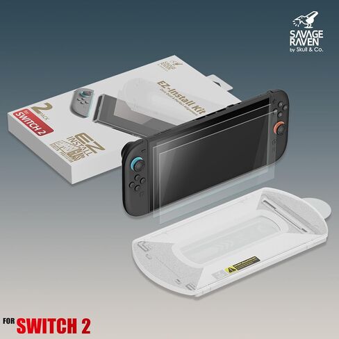 by Skull & Co. High Transparency High Sensitivity Tempered Glass Screen Protector For Nintedo Switch 2 with EZ-Install KIT - HD Clarity (2-PACK) in Kuwait