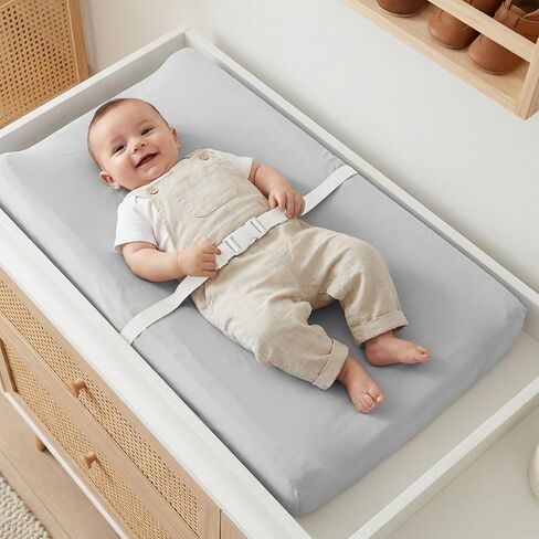 Changing Pad Cover (2-Pack) for Baby Girls Boys, Soft Fitted Diaper Changing Table Covers, Nursery Sheets Liner in Kuwait