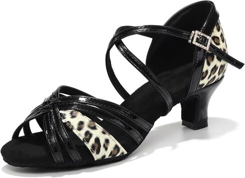 Ballroom Latin Dance Shoes for Women Open Toe Salsa Tango Professional Dance Shoes 3 Inch in Kuwait