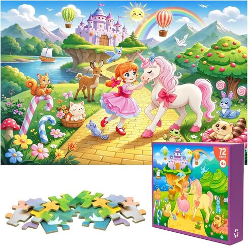 HomeWorthy (100 قطعة) ألغاز الصور المقطوعة للأطفال - ألغاز متينة للأطفال من سن 4 إلى 8 سنوات - مشهد محيط سيلايف مع قطع ألغاز سميكة وصندوق قوي in Kuwait