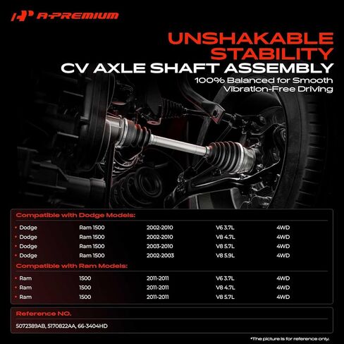 A-Premium CV Axle Shaft Assembly Compatible with Dodge Ram 1500 2002-2010 & Ram 1500 2011, 4WD, Front Left or Right in Saudi Arabia