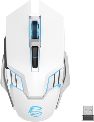 Bluetooth Gaming Mouse, RGB Rechargeable USB Wireless Mouse, Quiet Click, LED Backlit, Ergonomic, with Side Button, 6 Button, DPI Adjustable, Computer Mice for Laptop PC MacBook Chromebook - Grey in Kuwait