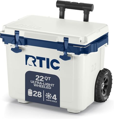 RTIC 22 QT Ultra-Light Wheeled Cooler with Handle, Hard Insulated Portable Ice Chest Box for Beach, Drink, Beverage, Camping, Picnic, Fishing, Boat, Barbecue in Saudi Arabia