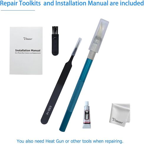 Rear Camera Lens Glass Replacement for iPhone 14 Pro & 14 Pro Max Pre-Installed Adhesive with Installation Manual and Repair Tool Kits(2 Packs) in Kuwait