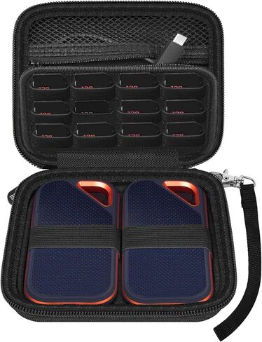Case Compatible with SanDisk 1TB 2TB 4TB 500GB 8TB for SanDisk Extreme PRO Portable SSD External Hard Drive, Memory Card SD SDXC SDHC Card Storage Holder Organizer - for 2 Pcs SSD (Black) in Saudi Arabia