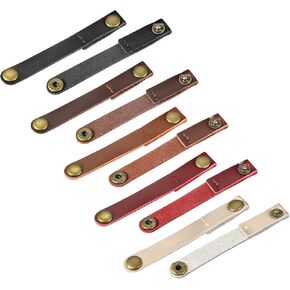 MECCANIXITY Pack of 20 Leather Cable Straps Cable Ties, Cord Organizer, Portable Cable Management for USB Cables, Headphone Wires, 5 Colors in Kuwait