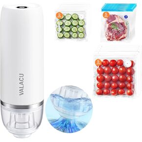 Vacuum Sealer for Sealing Food, Handheld Vacuum Pump Comes with 15 Vacuum Seal Bags for Clothing, Travel Vacuum Storage Bags with Electric Pump Suitable for Meats in Saudi Arabia