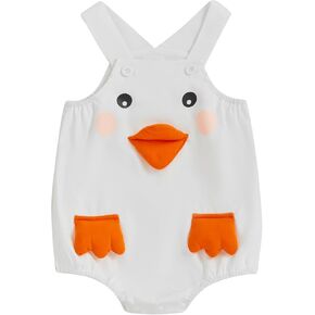 Toddler Baby Boys Girls Outfits Sleeveless Suspender Animal Chick Romper Overalls One Piece Summer Cotton Clothes in Kuwait