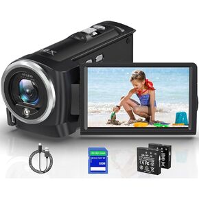 كاميرا فيديو كاميرا كاميرا الفيديو 2.7K FHD 50MP على YouTube Vlogging Camera 16x CHIGUR DIGITAL CHOOM شاشة التناوب 270 درجة مع بطاقة SD 32G ، وتسجيل بطاريتين أثناء الشحن in Kuwait