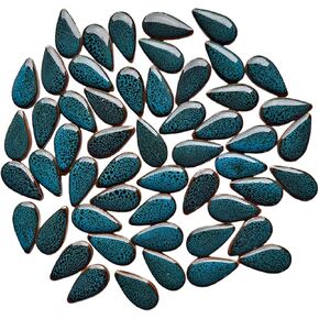 500g/1.1lb Raindrops Shape Ceramics Mosaic，Ceramics Mosaic Pieces，Random Color Ceramics Mosaic Tiles for DIY Crafts Home Decoration. (Small Raindrops 10) in Kuwait