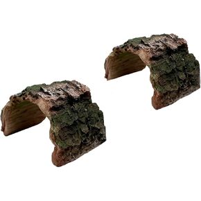 2 Pack Betta Log Resin Hollow Tree Trunk Ornament, Aquarium Hideout Reptile Cave Ornament Terrarium Fish Tank Decoration for Fish Shrimp or Small Reptile Turtle Tarantula in Kuwait