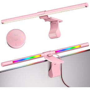 Quntis RGB Monitor Light with Remote, Pink in Kuwait