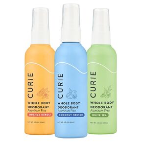 Curie Whole Body Deodorant - OG Spray Variety Pack - Aluminum Free, Natural, Paraben Free, Cruelty Free, Vegan - Coconut Nectar, Orange Neroli, and White Tea (3pk) in Saudi Arabia