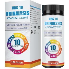 Urinalysis Test Strips - 120 CT | 10-in-1 Comprehensive Urinalysis for Microalbumin, Calcium, PRO, URO, NIT, LEU, SG, BIL, KET, pH | Home Urine Test Strips for Urinary Tract Infections in Kuwait