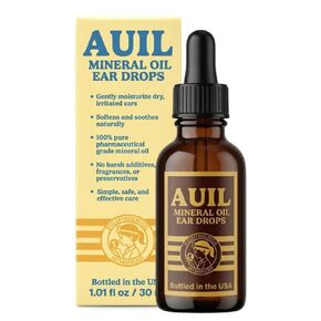 Auil - Mineral Oil Ear Drops - Pharmaceutical Grade, Natural Ear Care for Dry Irritated Ears, Ear Wax, Itchy Ears, and Swimming - No Harsh Additives - Doctor Curated and Bottled in USA in Kuwait