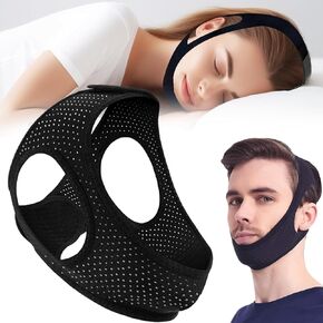 Anti Snoring Devices - Chin Strap for Sleeping - Simple and Effective Stop Anti Snoring Chin Strap - Adjustable Airflow Jaw Strap - Snoring Solution for Women and Men - Black in Kuwait