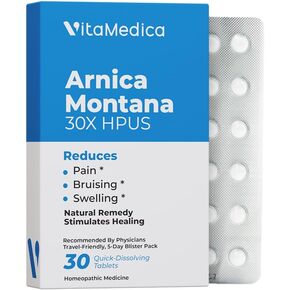 Arnica Montana 30X HPUS, Clinical Grade, Quick Dissolve Tablets, Five-Day Recovery Pack for Pain and Bruise Relief After Surgery or Injury, Natural Healing, Gentle on The Stomach - 30 Count in Kuwait