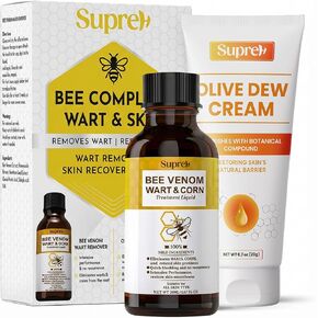 SupreH Bee Venom Wart Remover Kit: Maximum Strength Bee Venom Wart Solution with Botanical Skin Restore Cream - for Plantar and Common Wart 30 in Kuwait