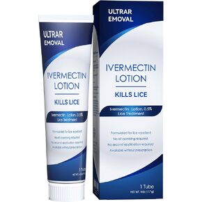 Ivermectin Lotion 0.5% Lice Treatment (4 Fl Oz) Fast-Acting 10-Minute Single Use, Solution for Head Lice & Eggs, No Nit Combing Required, Adults & Kids 6 Months+ in Kuwait