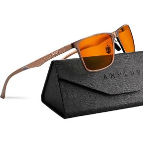 ANYLUV Blue Light Glasses Men, Relieve Eyestrain and Eye Protection, Al-Mg Metal Computer Blue Light Blocking Glasses in Kuwait