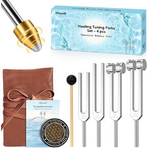 شوكة ضبط للشفاء، مجموعة شوكة ضبط 128 هرتز 136 هرتز 256 هرتز 384 هرتز للتأمل واليوجا والعلاج بالطاقة الشاكرا، هدية شفاء مثالية للأم أو الصديقة في عيد الأم، عيد الميلاد in Kuwait