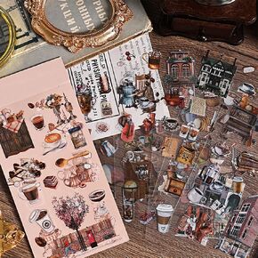 Scrapbooking Stickers(50pcs), Fecsam Washi Sticker Pages Small Vintage Style Booklet, Decorative Stickers for Scrapbook, Journaling Jounal Supplies, Planners, Water Bottles, Laptop, Suitcase, Kid DIY Art Crafts(Past Note) in Kuwait