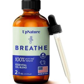 UpNature Breathe Essential Oils Blend (Large 2oz) Breath Relief Eucalyptus and Menthol Blend - Essential Oils for Diffusers for Home Humidifier - Vaporizer Liquid Aromatherapy Oils in Kuwait