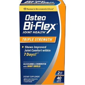 Osteo Bi-Flex Triple Strength (5)، الجلوكوزامين كوندرويتين مع مكمل صحي للمفاصل بفيتامين C، أقراص مغلفة، 40 قرصًا in Kuwait