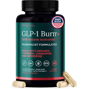 Ketosis & GLP-1 Supplement Weight Loss for Women and Men - Appetite Suppressant, Fat Burner and Metabolic Health with BHB Ketones, Apple Cider Vinegar, Berberine HCL, Turmeric, Cinnamon - Made in USA in Kuwait